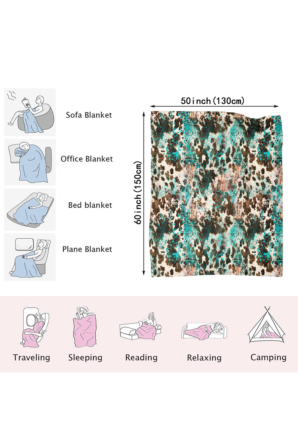 Y2K Leopard Western Style Blanket