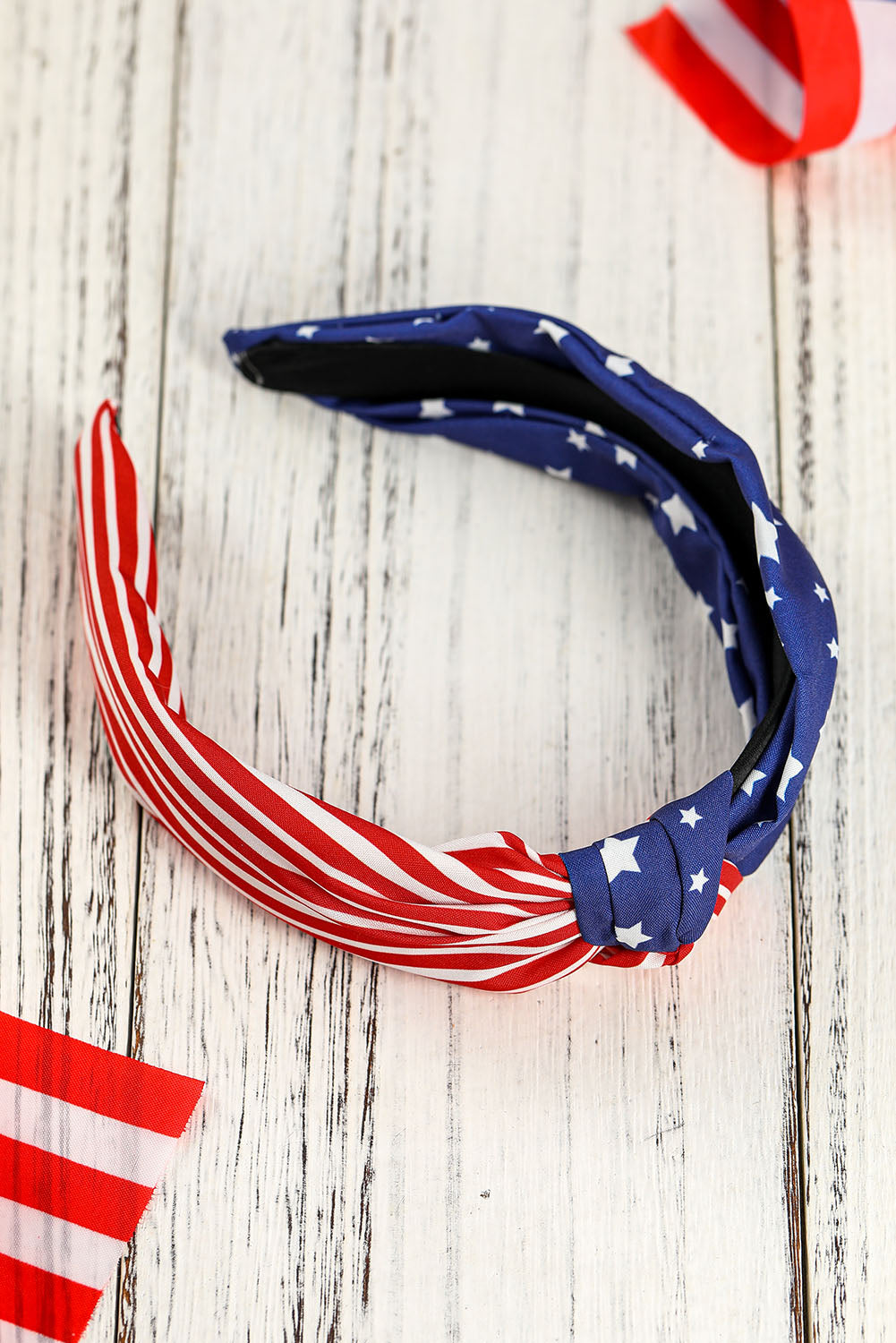 Y2K Multicolor American Flag Bow Knot Wide Headband