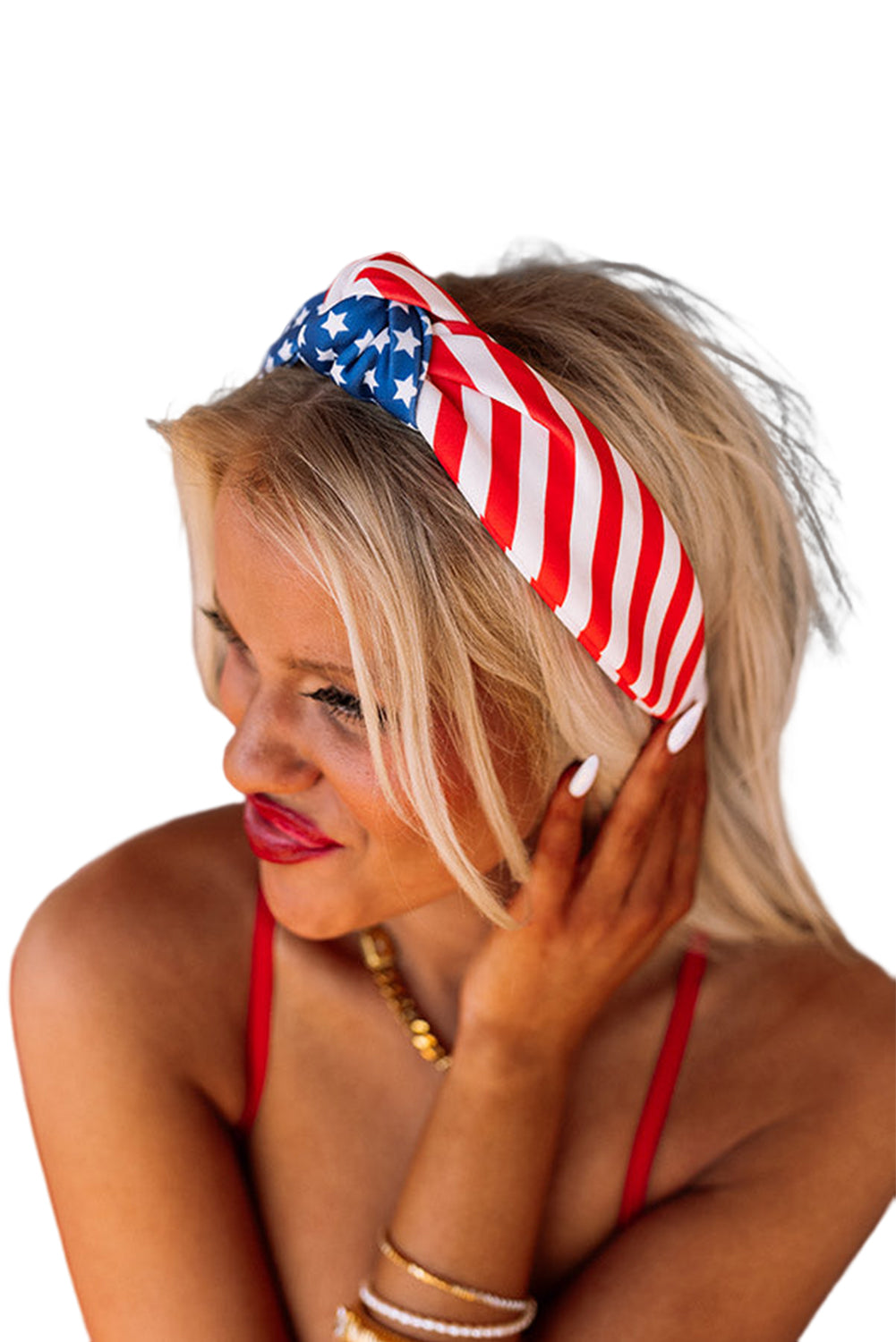 Y2K Multicolor American Flag Bow Knot Wide Headband