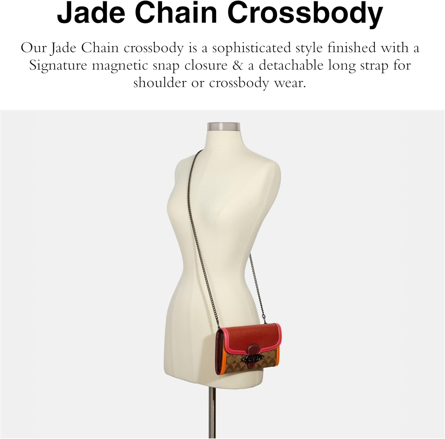 Coach Signature Colorblock Jade Chain Crossbody