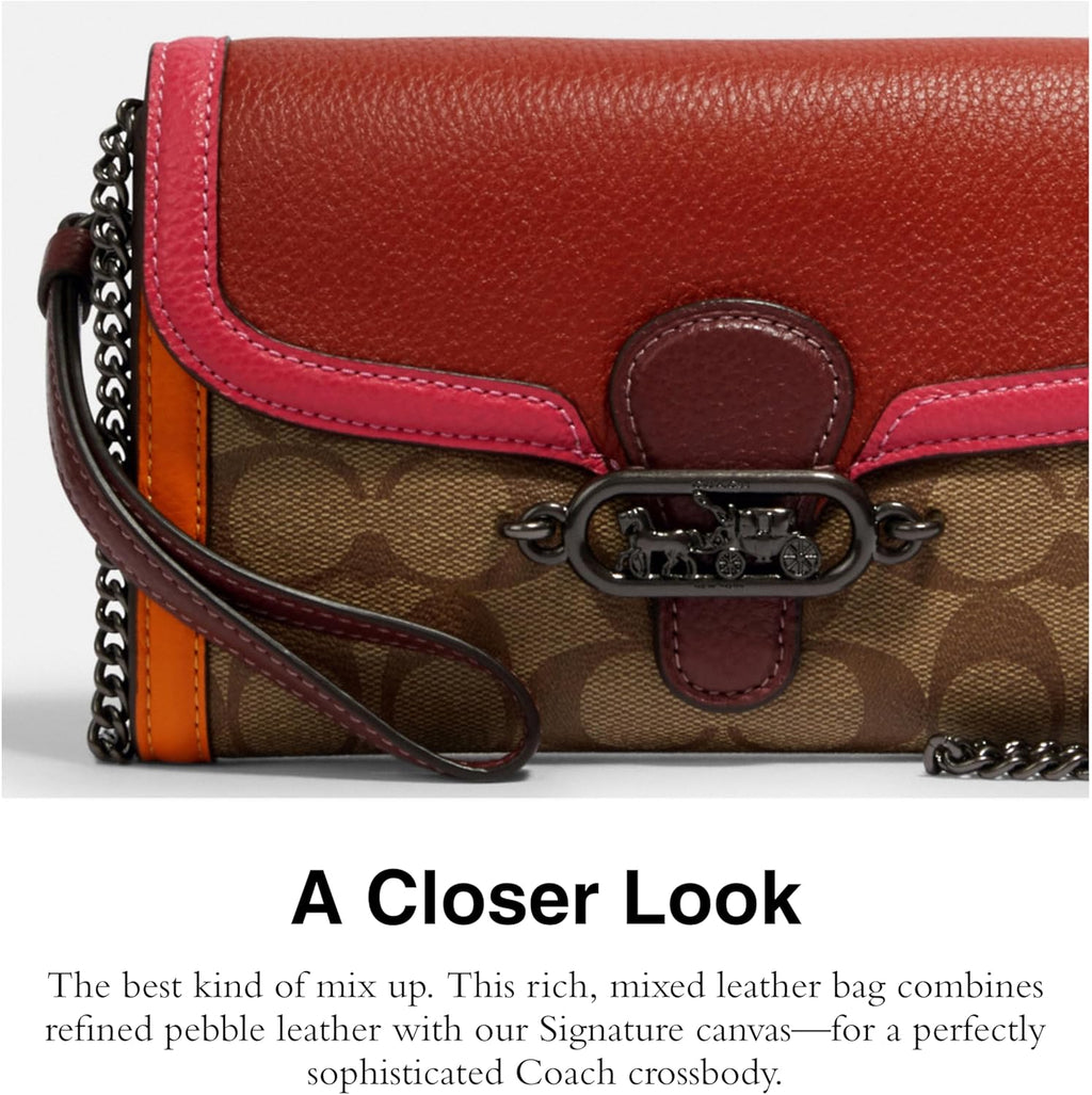 Coach Signature Colorblock Jade Chain Crossbody