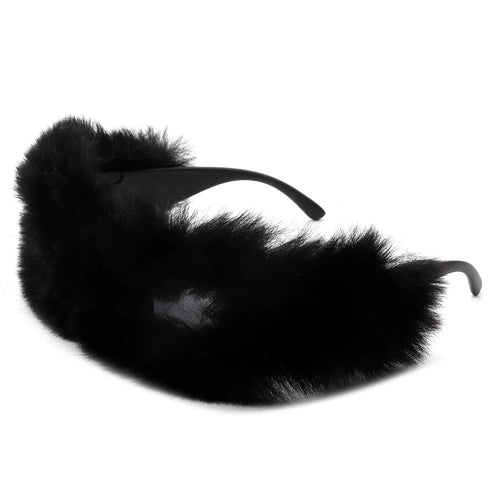 Y2K Wrap Around Fuzzy Furr Sunglasses