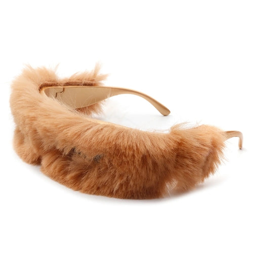 Y2K Wrap Around Fuzzy Furr Sunglasses