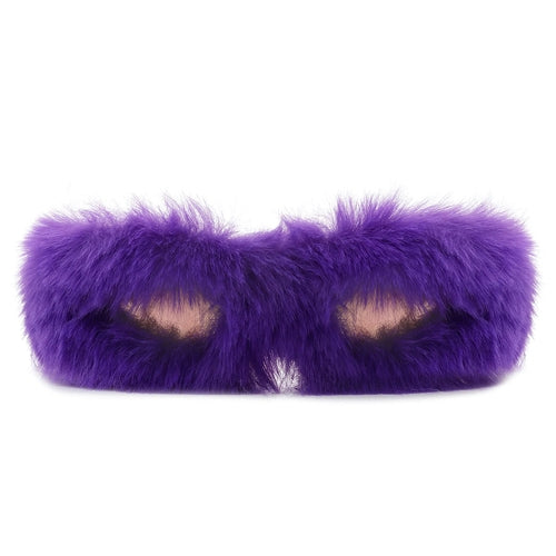 Y2K Wrap Around Fuzzy Furr Sunglasses