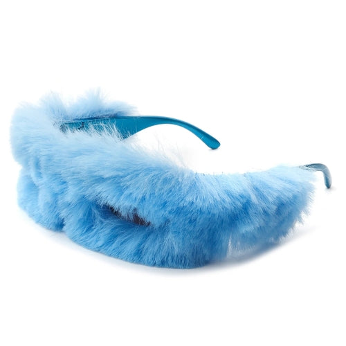 Y2K Wrap Around Fuzzy Furr Sunglasses