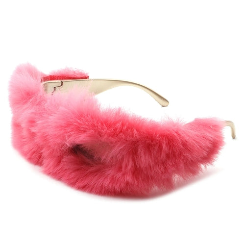 Y2K Wrap Around Fuzzy Furr Sunglasses