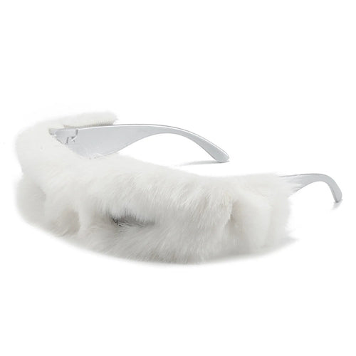 Y2K Wrap Around Fuzzy Furr Sunglasses