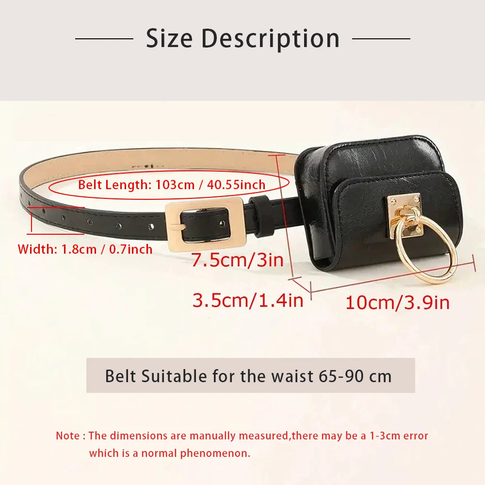 Y2K Heartbreaker Belt Bag — Gothic PU Leather Fanny Pack with Metal Heart Buckle