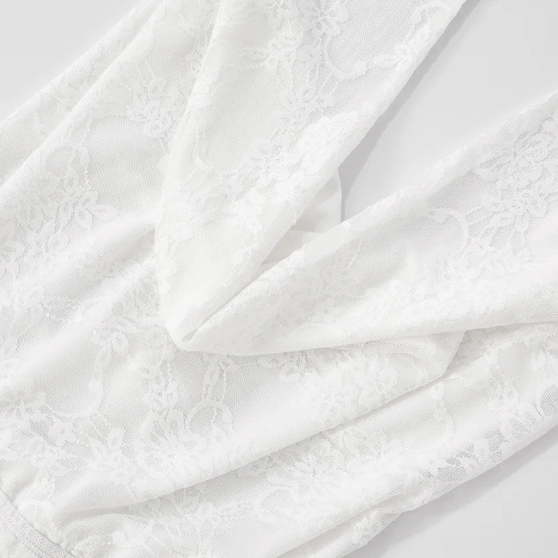 Y2K Luna Lace Jumpsuit — Backless Halter Lace Patchwork Skinny Jumpsuit