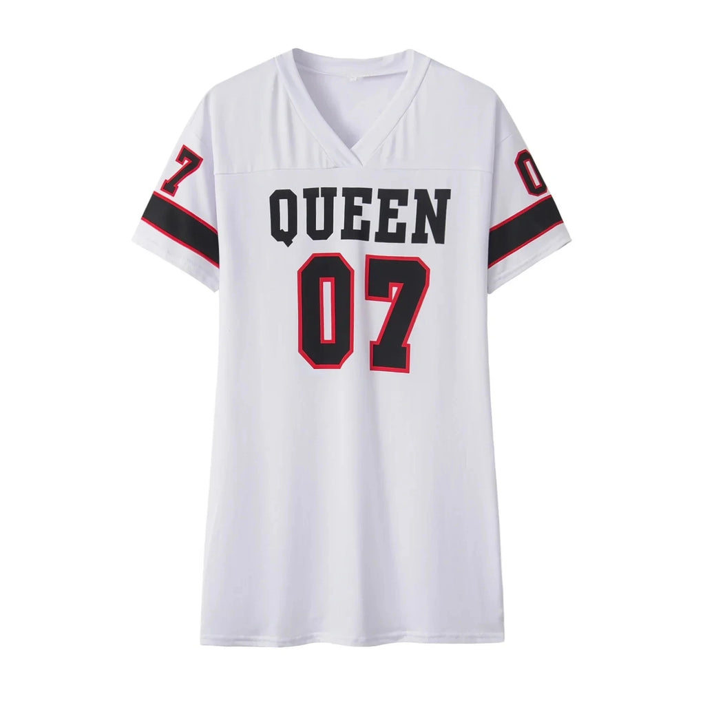 Y2K Game Time Jersey Dress — Sporty Streetwear Mini Dress
