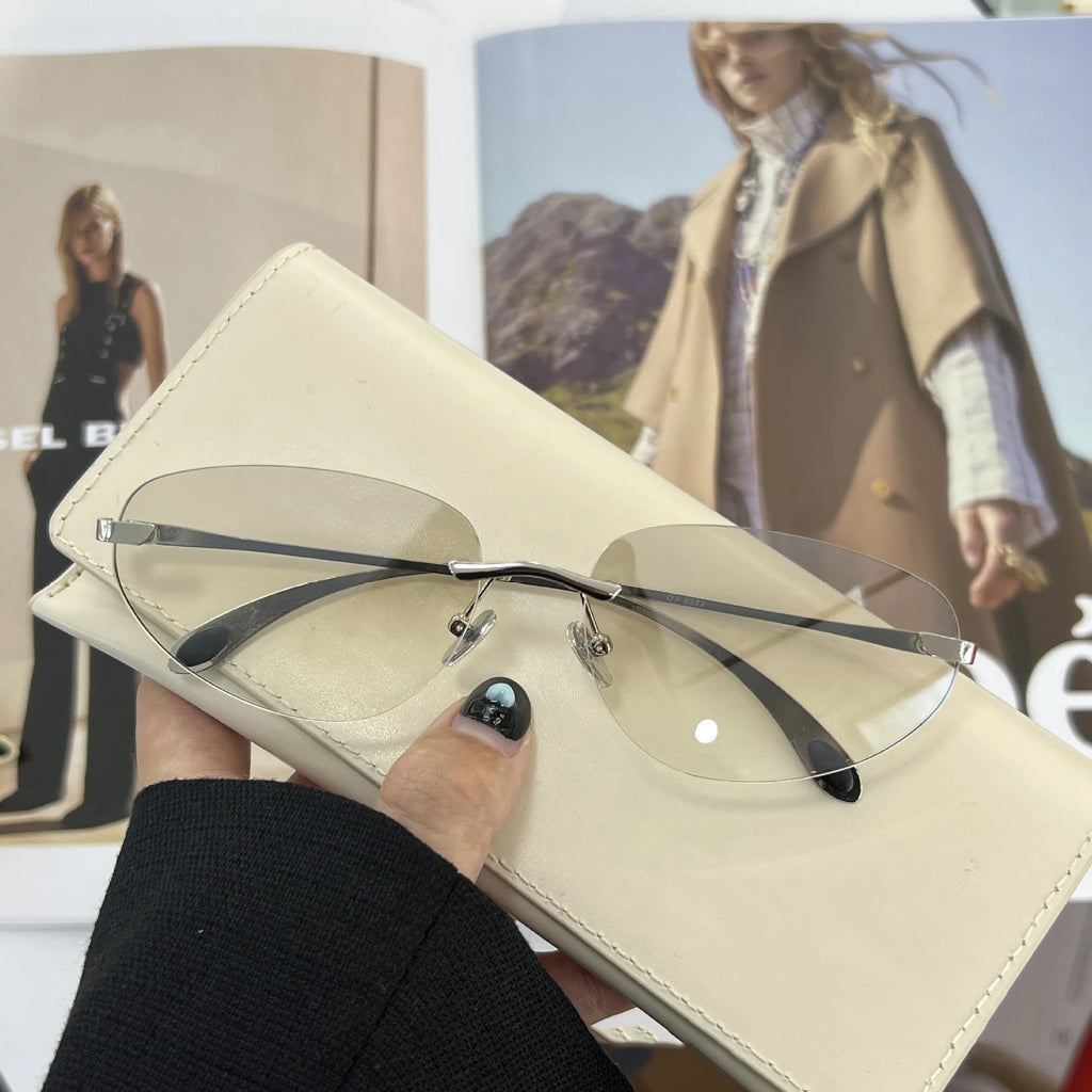 Y2K Cat Eye Frameless Sunglasses