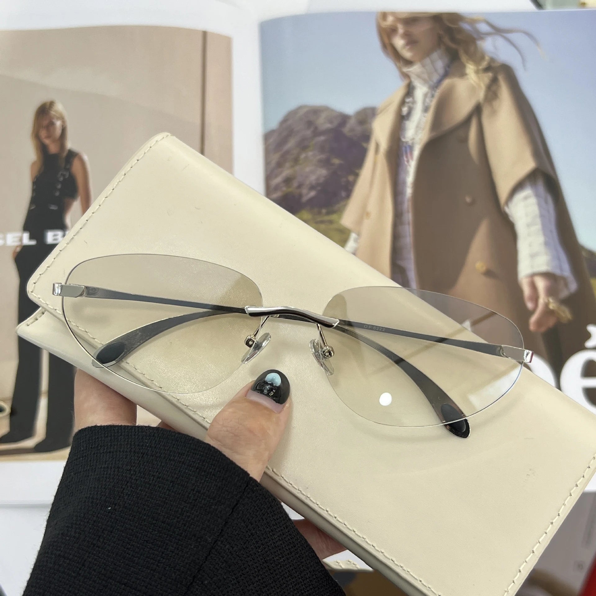 Y2K Cat Eye Frameless Sunglasses