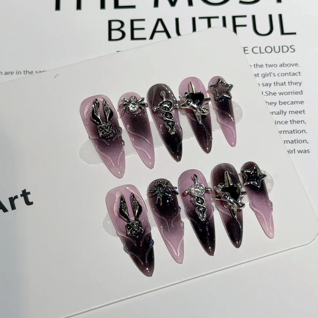 Y2K Halloween Punk Dark Spicy Sweet Nails