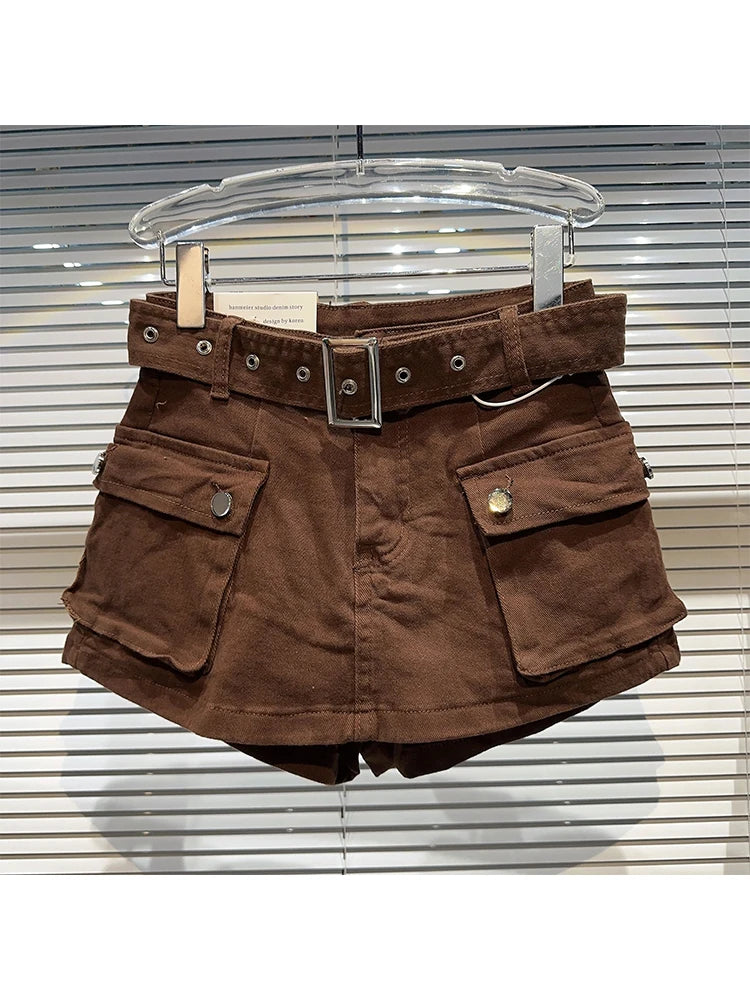 Y2K Harajuku High Waist Jean Skirt Shorts Combo