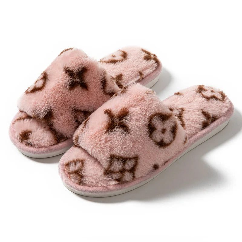 Y2K Luxury Fuzzy Fur Slippers