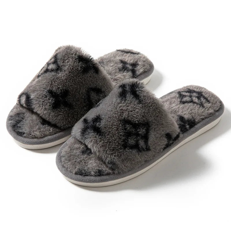 Y2K Luxury Fuzzy Fur Slippers