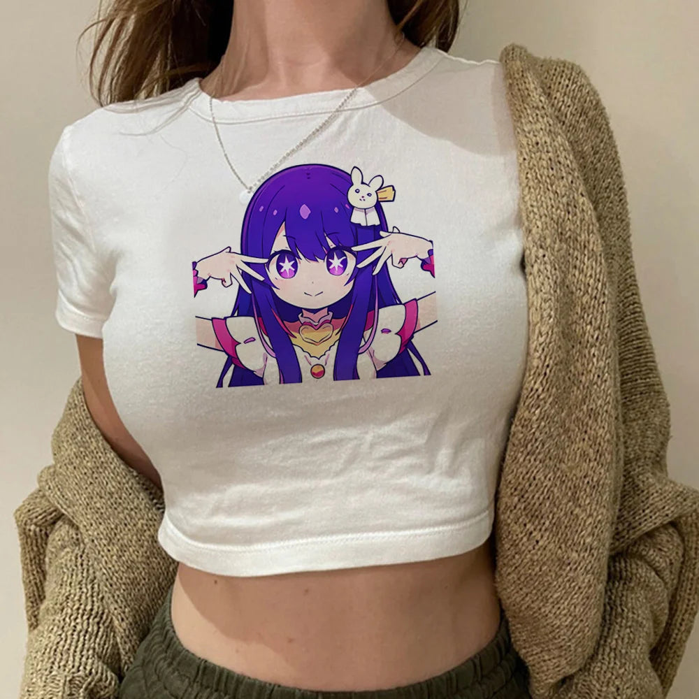 Y2K Oshi No Ko Gothic Manga Crop Top