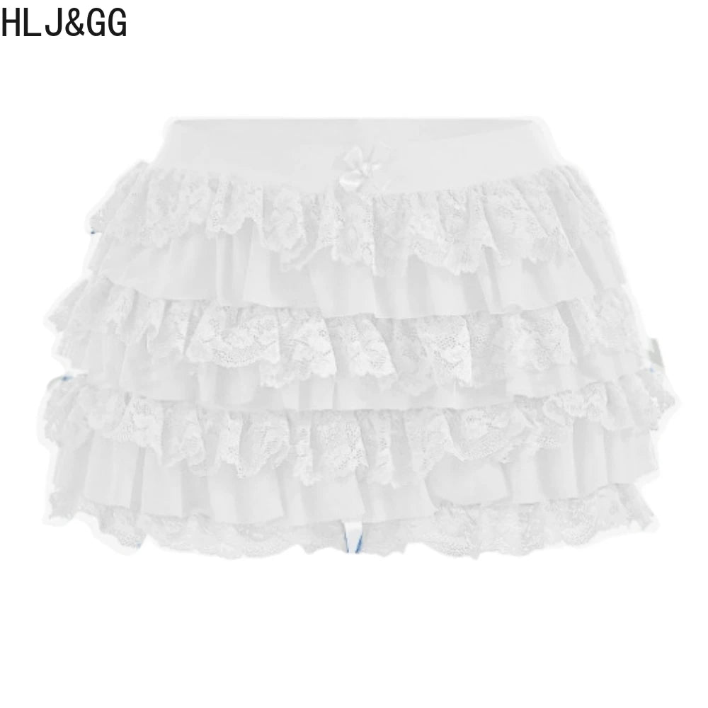 Y2K Retro Canvas Collection — Y2K Oil Paint Corset Top + Ruffle Lace Shorts (Sold Separately)