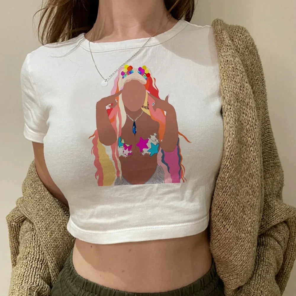 Y2K Harajuku Nicki Minaj  Manga-Inspired Crop Top