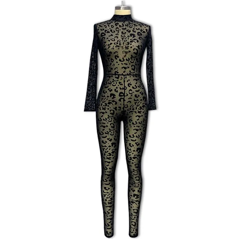 Y2K Midnight Mirage Leopard Catsuit
