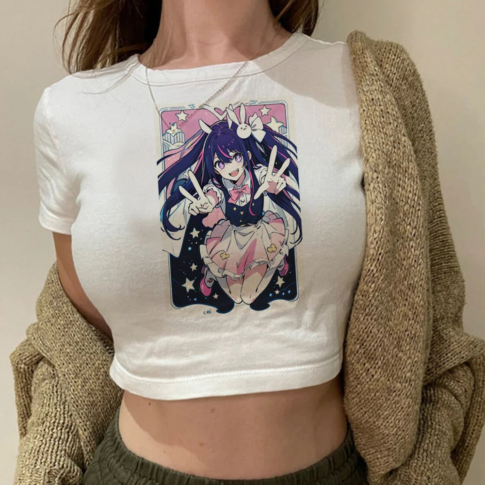 Y2K Oshi No Ko Gothic Manga Crop Top