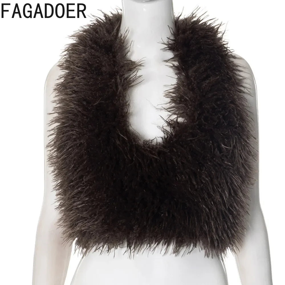Y2K Fur Fever Halter Top