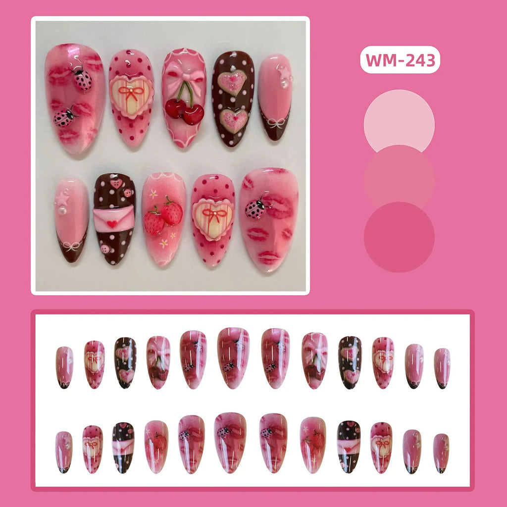 Y2k Sweet Cute Cartoon Cherry Nails