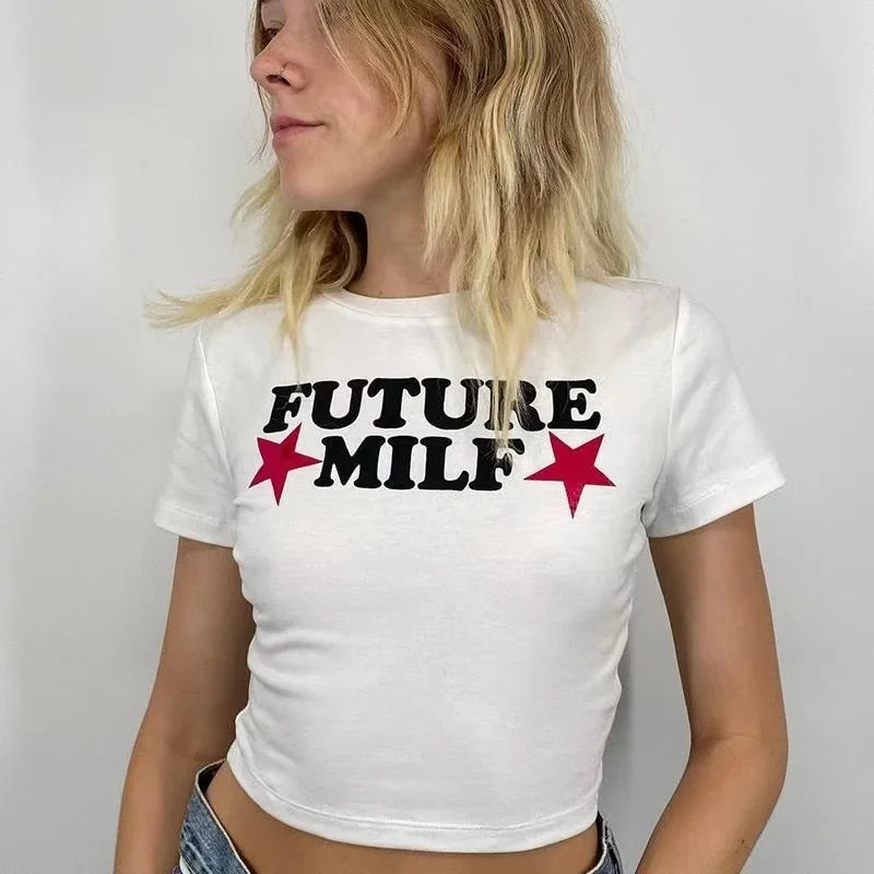 Y2K Retro Babe Crop Tee