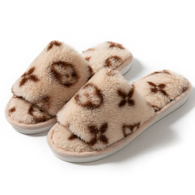 Y2K Luxury Fuzzy Fur Slippers