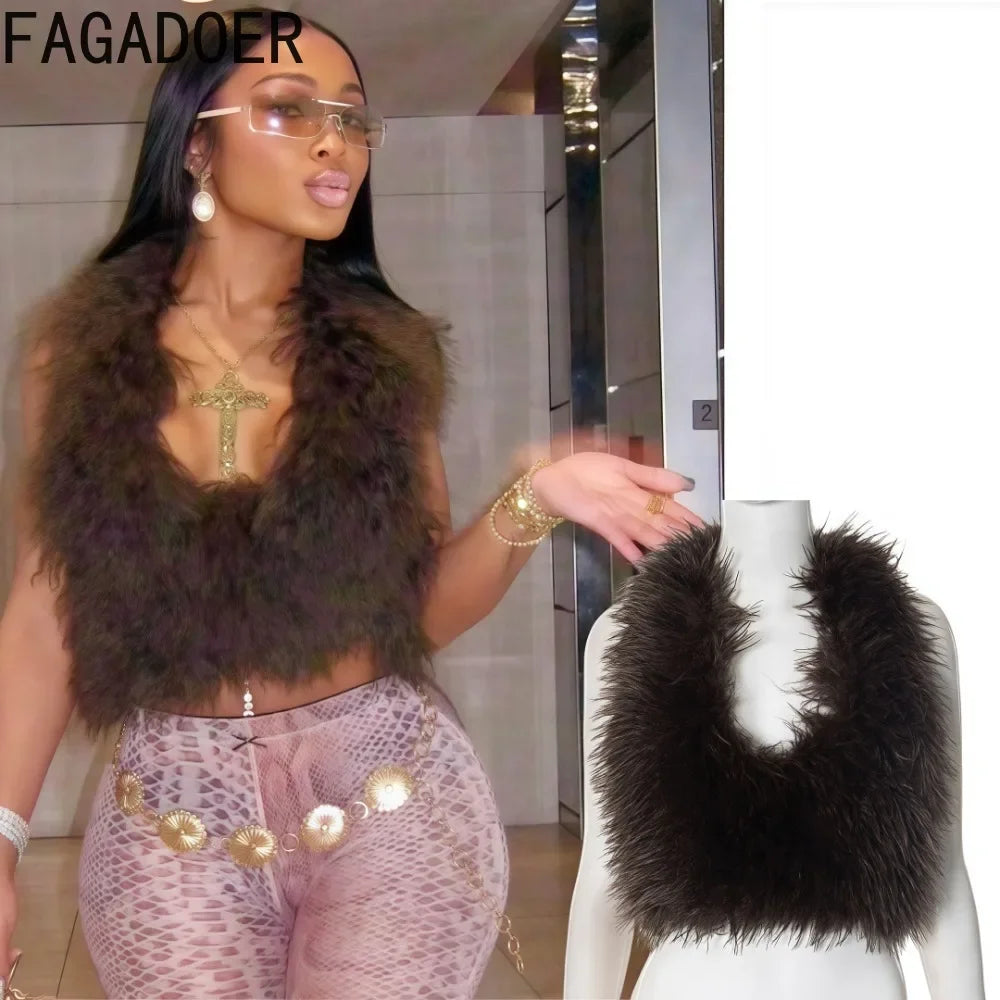 Y2K Fur Fever Halter Top