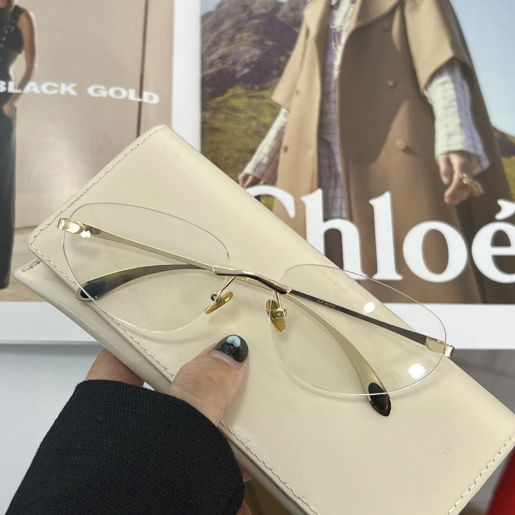 Y2K Cat Eye Frameless Sunglasses