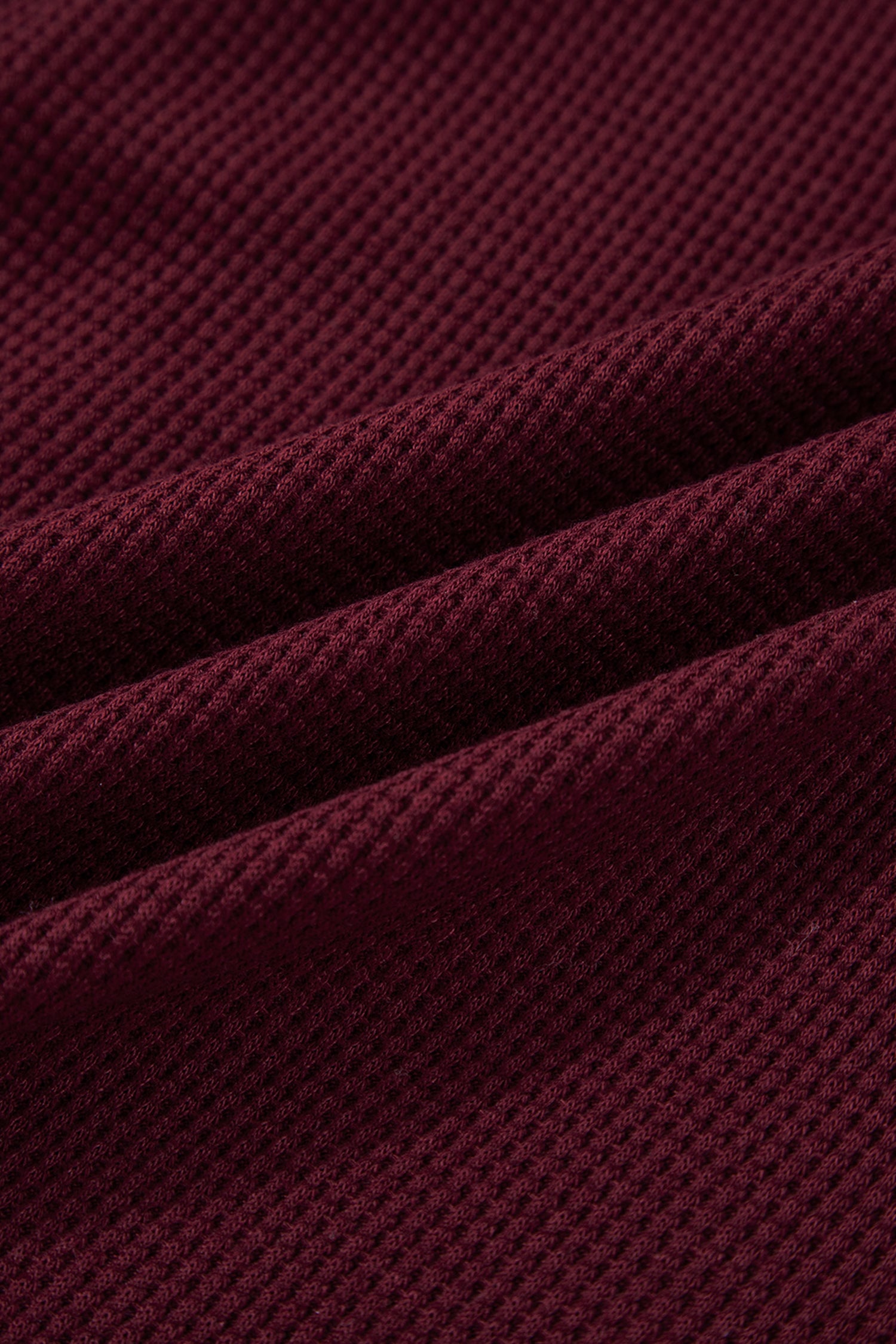 Y2K Burgundy Waffle Splicing Zip Up Front Button Hooded Jacket