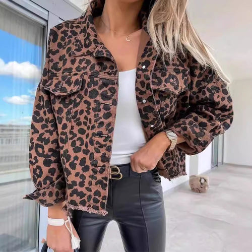 Y2K Leopard Print Jacket With Pocket