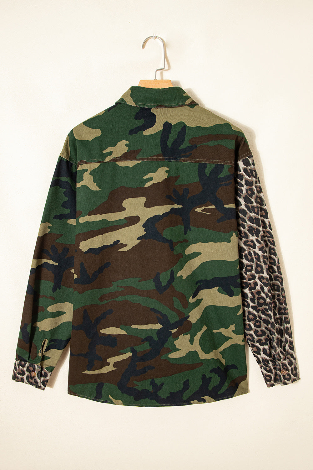 Y2K Brown Leopard Camo Patchwork Oversize Shacket